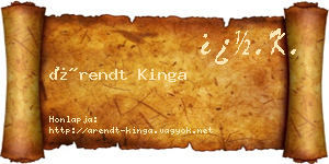 Árendt Kinga névjegykártya