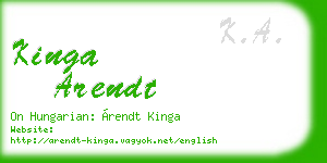 kinga arendt business card